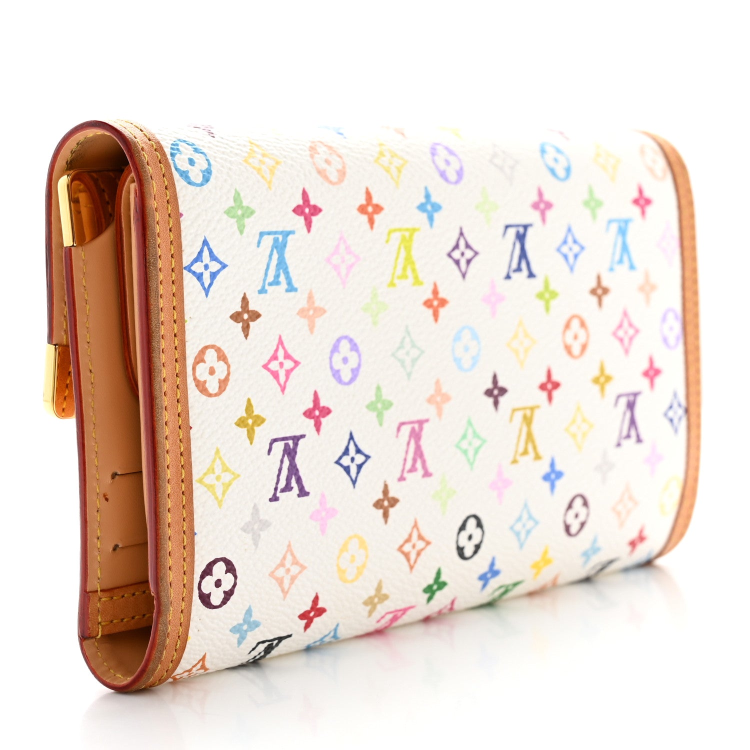 Louis Vuitton Monogram Multicolor Porte Tresor International Wallet White 3 of 13