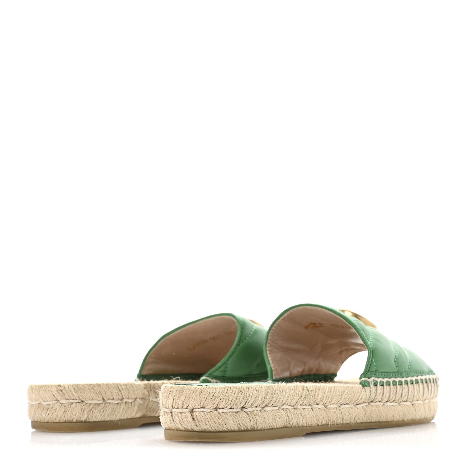 Gucci Nappa Matelasse GG Marmont Espadrille Slide Sandals 35.5 New Shamarock 5 of 8