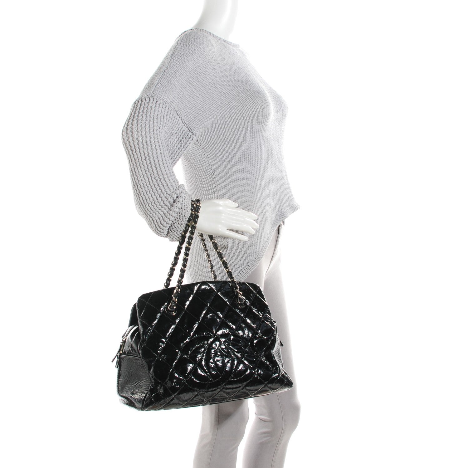 Chanel Patent Petit Timeless Shopping Tote PTT Black 2 of 8