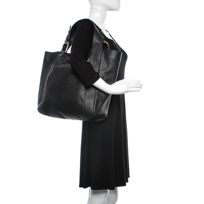 Gucci Pebbled Calfskin Large Greenwich Tote Black 2 of 9