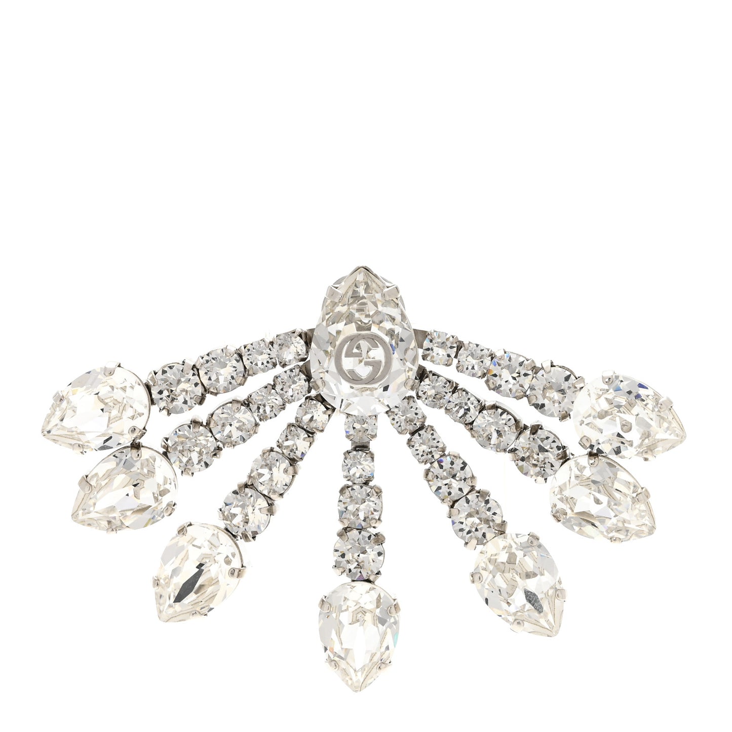Crystal Single Earring Silver