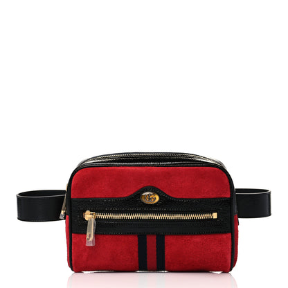 Gucci Suede Small Ophidia Belt Bag 85 34 Hibiscus Red 1 of 10