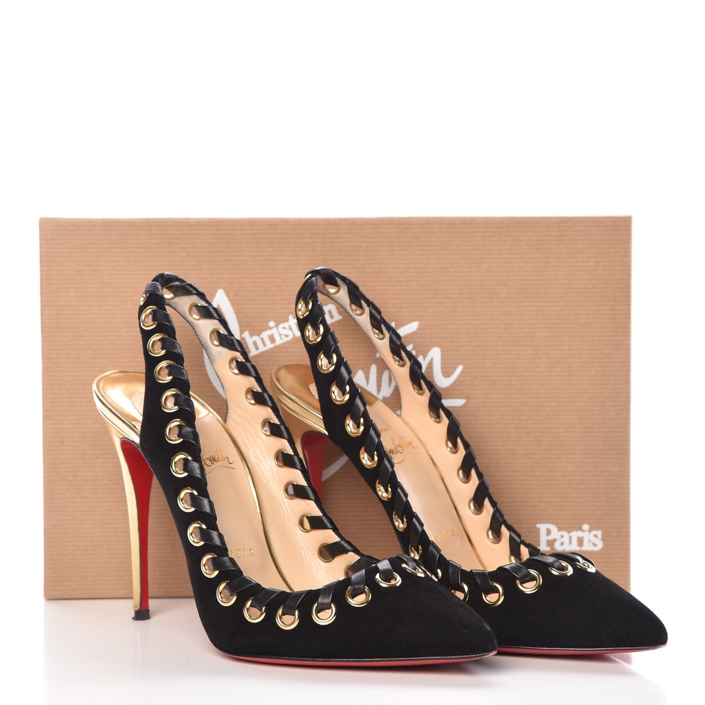 Suede Kid Specchio Ostri 100 Slingback Pumps 38.5 Black