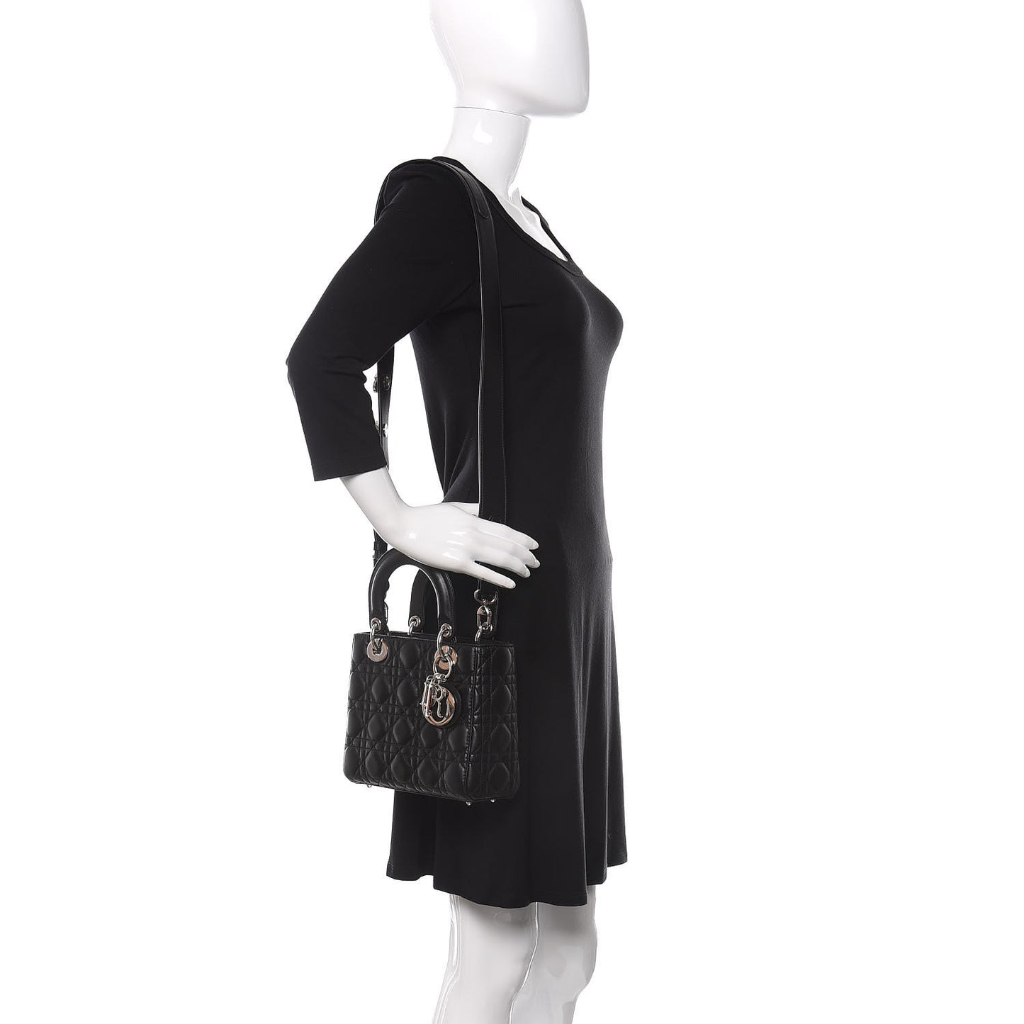 Lambskin Cannage Small Lucky Badges My Lady Dior Black