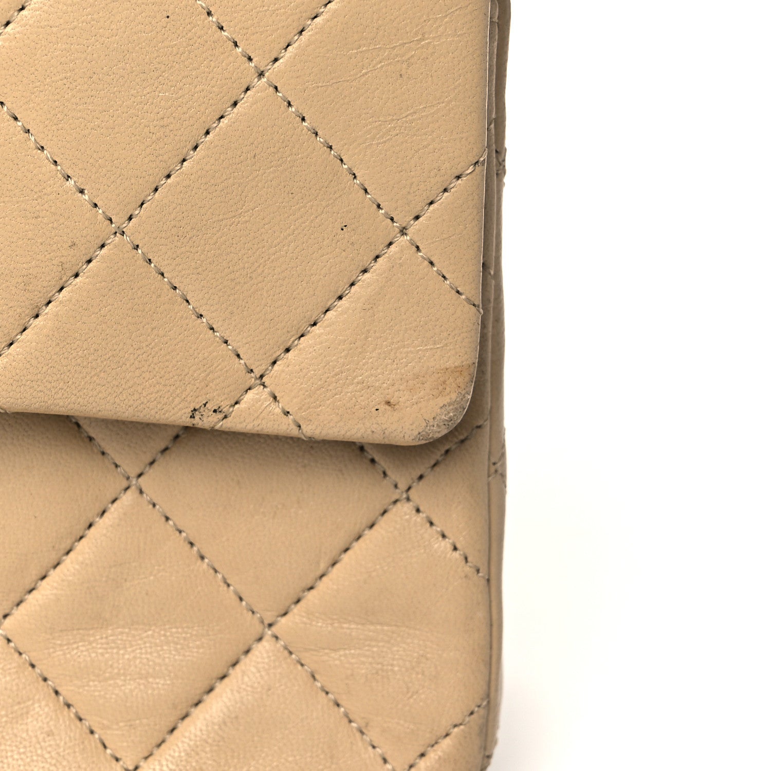 Chanel Lambskin Quilted Medium Double Flap Beige 17 of 24