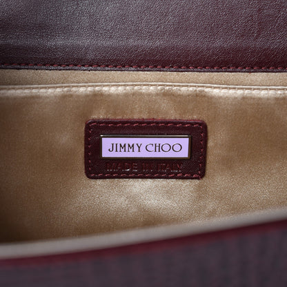 Jimmy Choo Acrylic Crocodile Embossed Large Candy Clutch Bordeaux 6 of 8