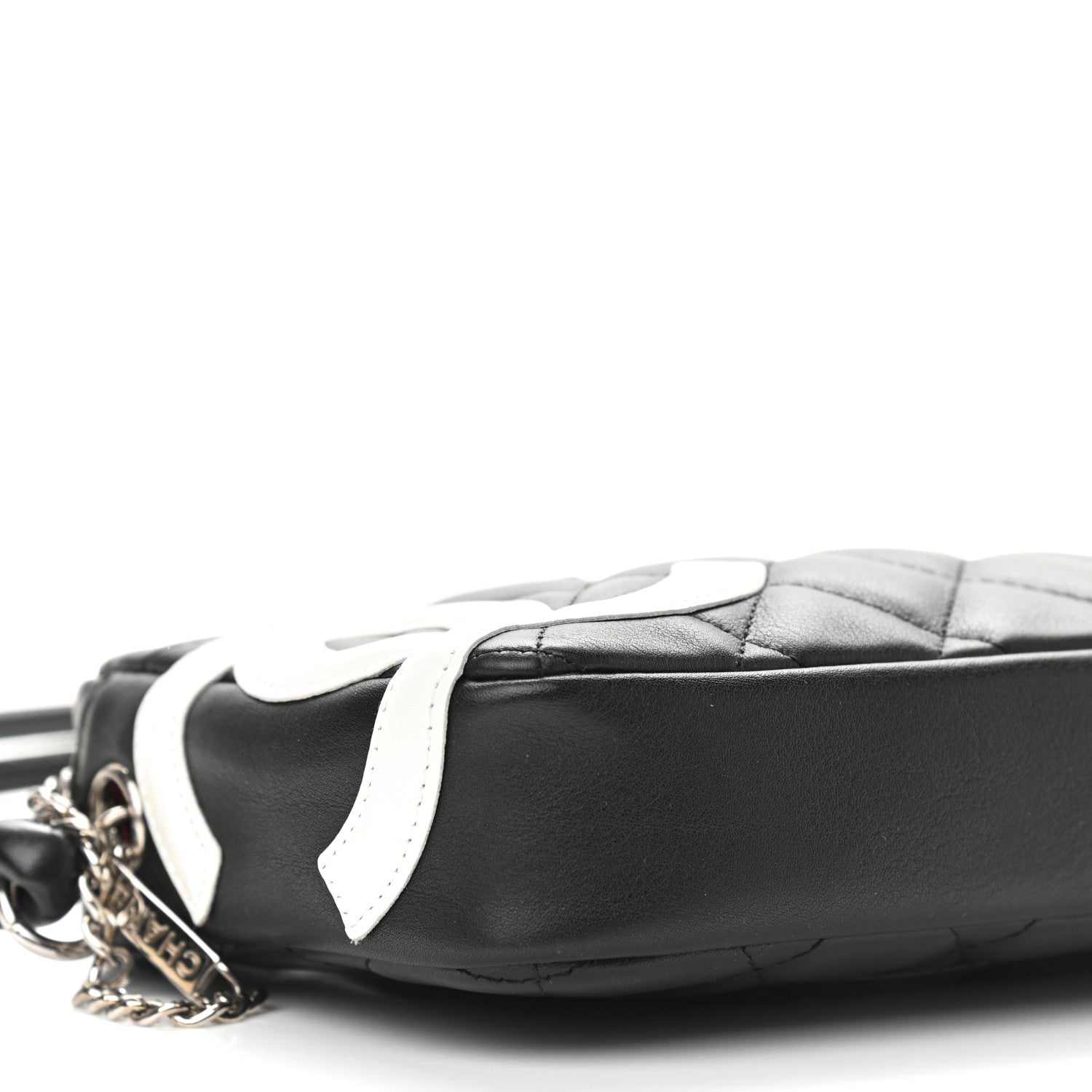 Chanel Calfskin Quilted Cambon Pochette Black White 5 of 10
