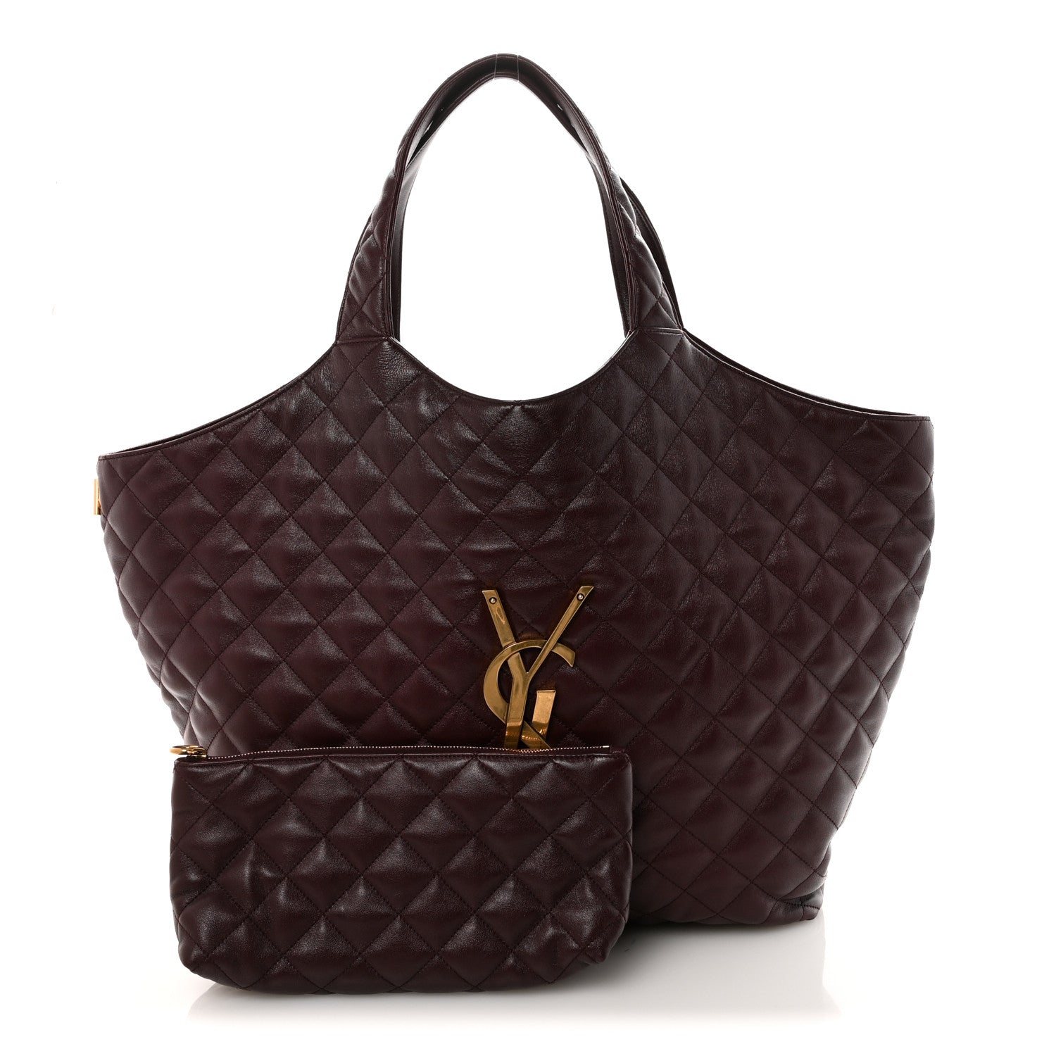 Saint Laurent Lambskin Quilted Maxi Icare Shopping Tote  Rouge Cabernet 3 of 10