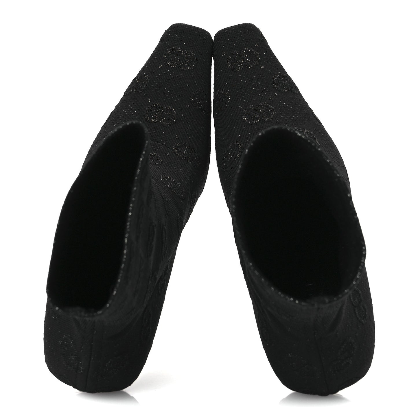 Technical Jersey Knit GG Monogram Square G 75mm Ankle Boots 38 Black Gray