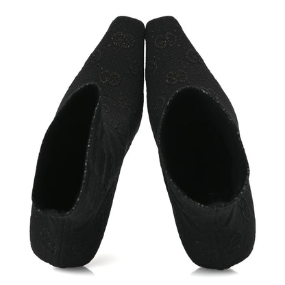 Gucci Technical Jersey Knit GG Monogram Square G 75mm Ankle Boots 38 Black Gray 2 of 11