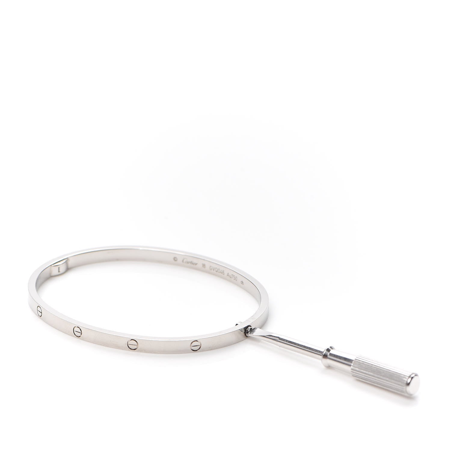 Cartier 18K White Gold Small LOVE Bracelet 18 4 of 7