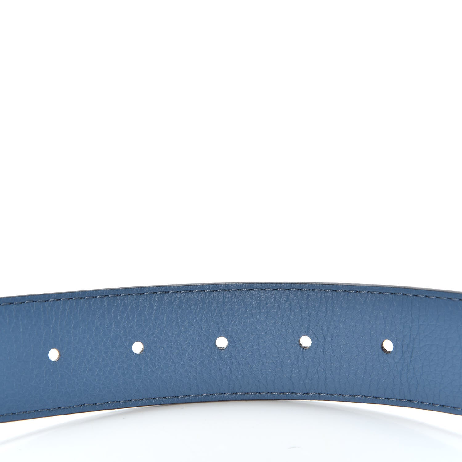 Louis Vuitton Calfskin Monogram 35mm LV Circle Reversible Belt 85 34 Denim Blue 3 of 8