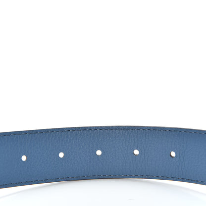 Louis Vuitton Calfskin Monogram 35mm LV Circle Reversible Belt 85 34 Denim Blue 3 of 8