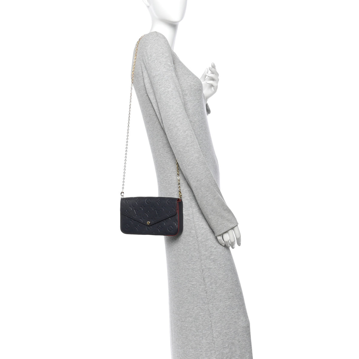 Empreinte Pochette Felicie Chain Wallet Marine Rouge
