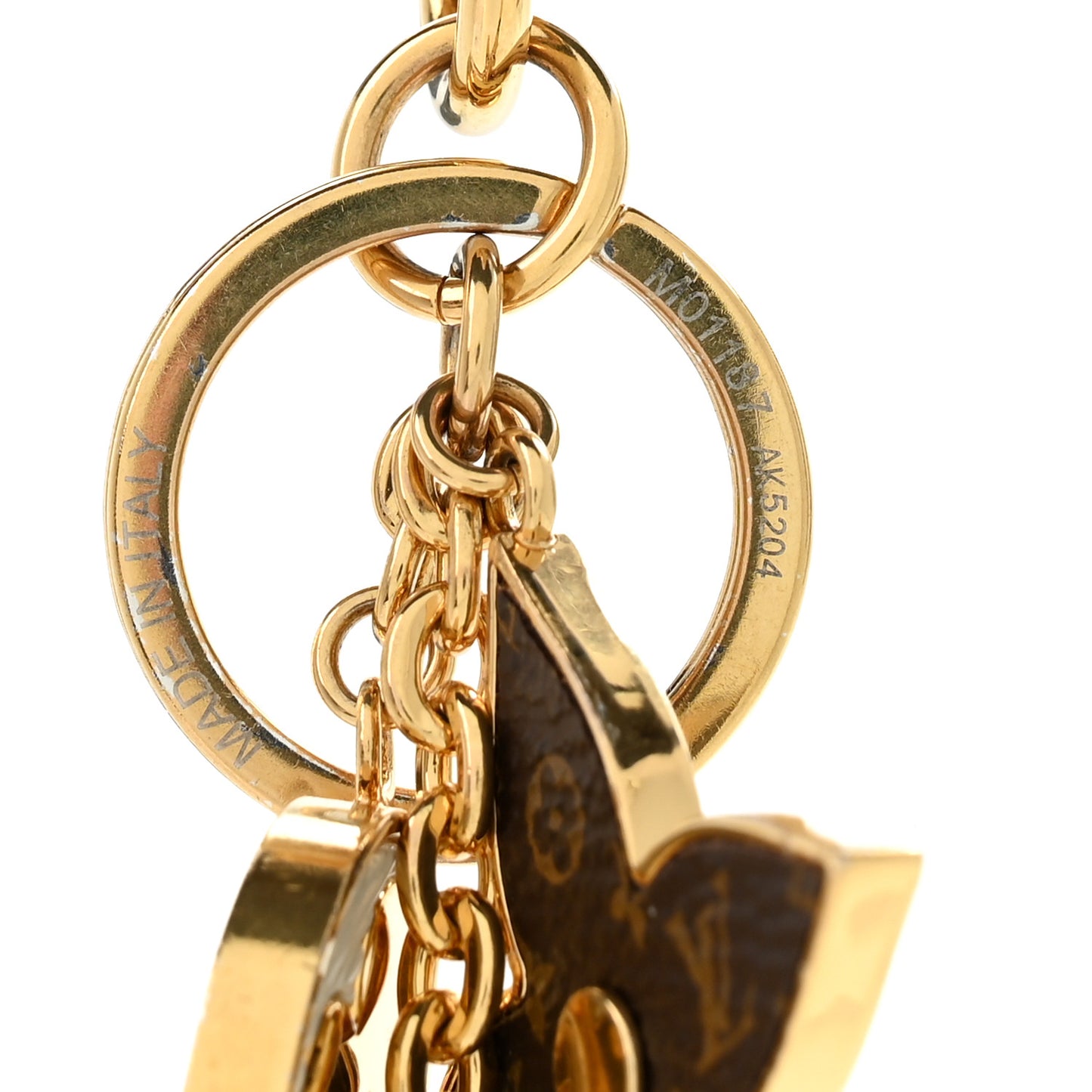 Metal Monogram Epi Spring Street Bag Charm Key Holder Gold