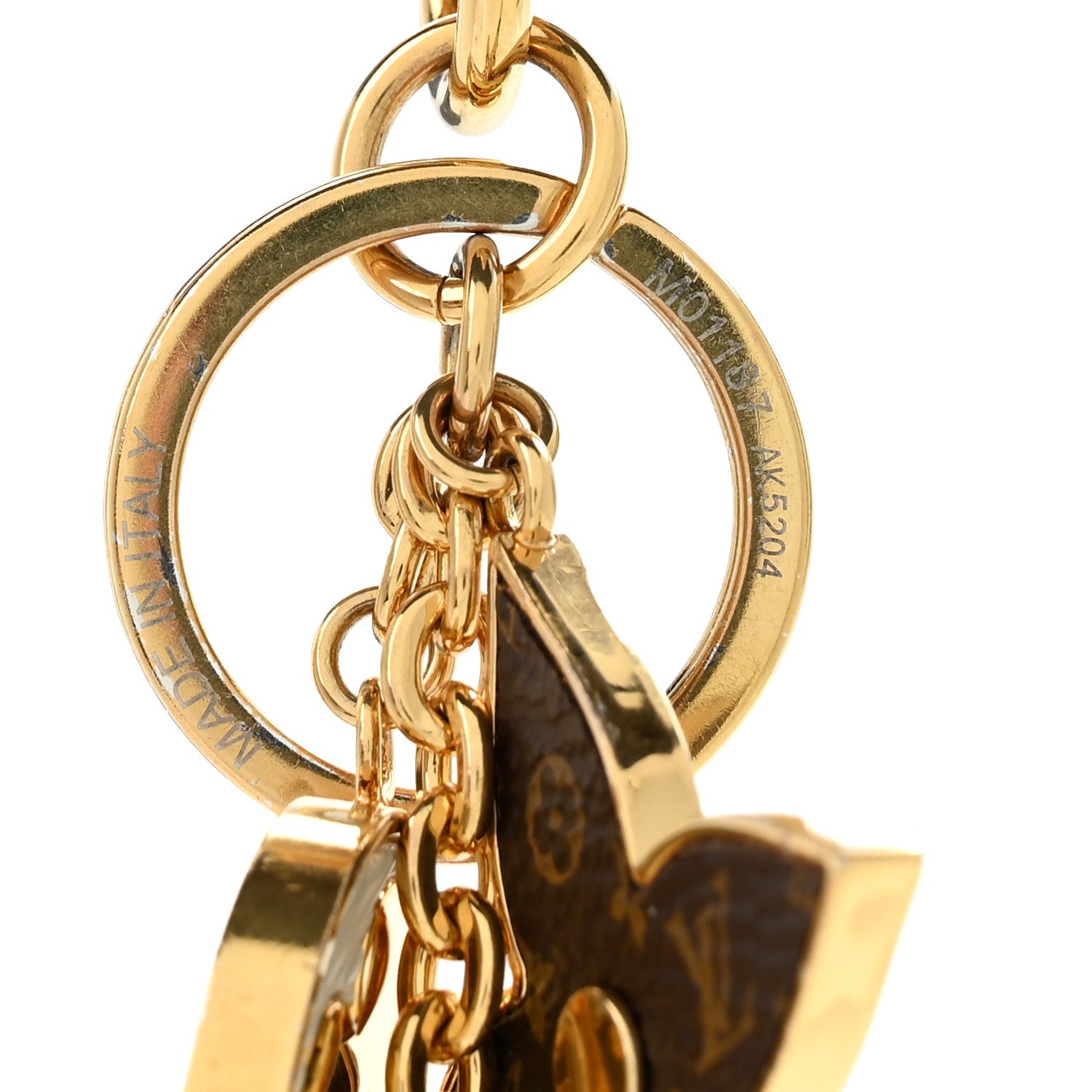 Louis Vuitton Metal Monogram Epi Spring Street Bag Charm Key Holder Gold 4 of 5
