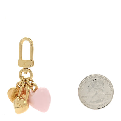 Louis Vuitton Micro Charms LV Heart Bag Charm Key Holder Gold 2 of 4