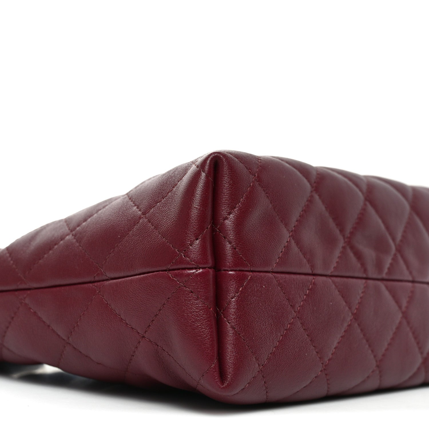 Chanel Pony Hair Printed Quilted Drawstring Clutch With Strap White Black Dark Burgundy 9 of 10