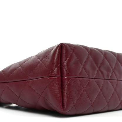 Chanel Pony Hair Printed Quilted Drawstring Clutch With Strap White Black Dark Burgundy 9 of 10