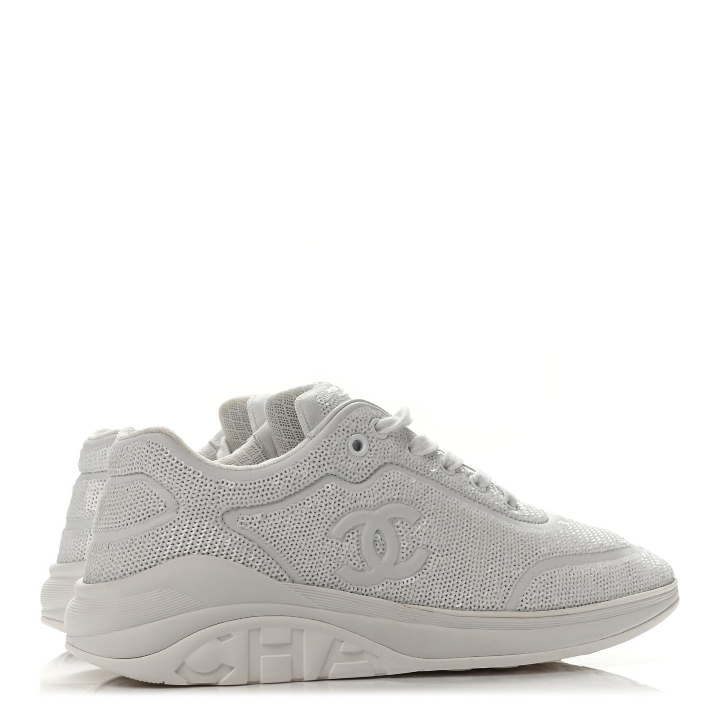 Sequin CC Sneakers 40 White