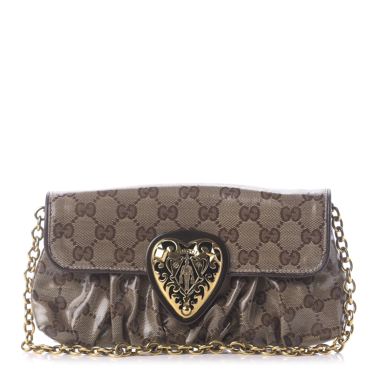Crystal Monogram Babouska Clutch Dark Brown