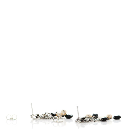 David Yurman Sterling Silver Pearl Moonstone Black Spinel Hematine Bijoux Drop Earrings 3 of 4
