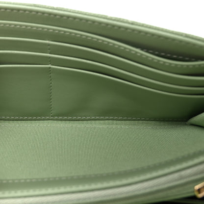 Chanel Caviar Quilted Large Gusset Flap Wallet Light Green 5 of 9