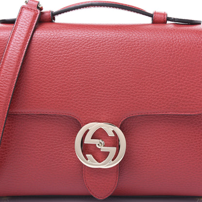 Gucci Dollar Calfskin Interlocking G Top Handle Shoulder Bag Red 9 of 9