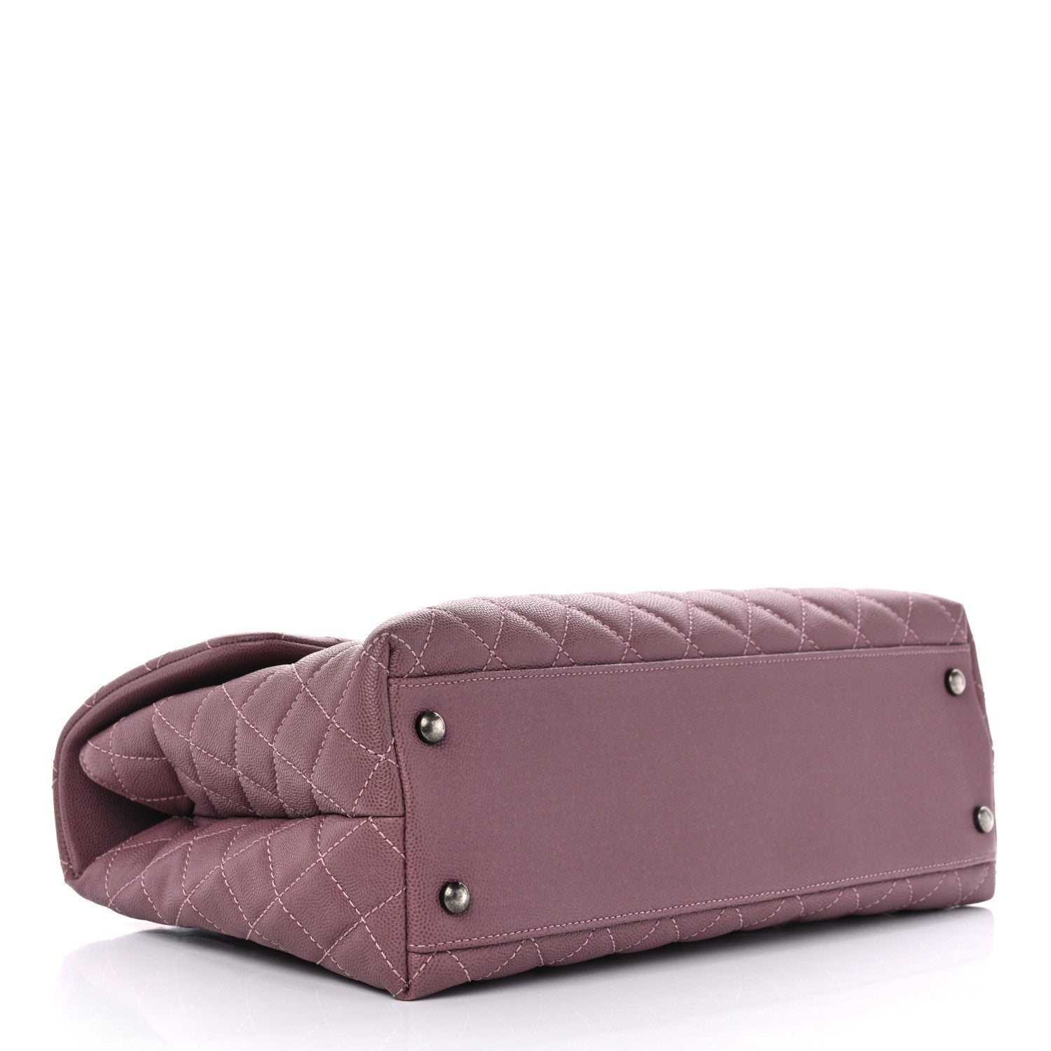 Chanel Caviar Lizard Quilted Medium Coco Handle Flap Pink 4 of 10