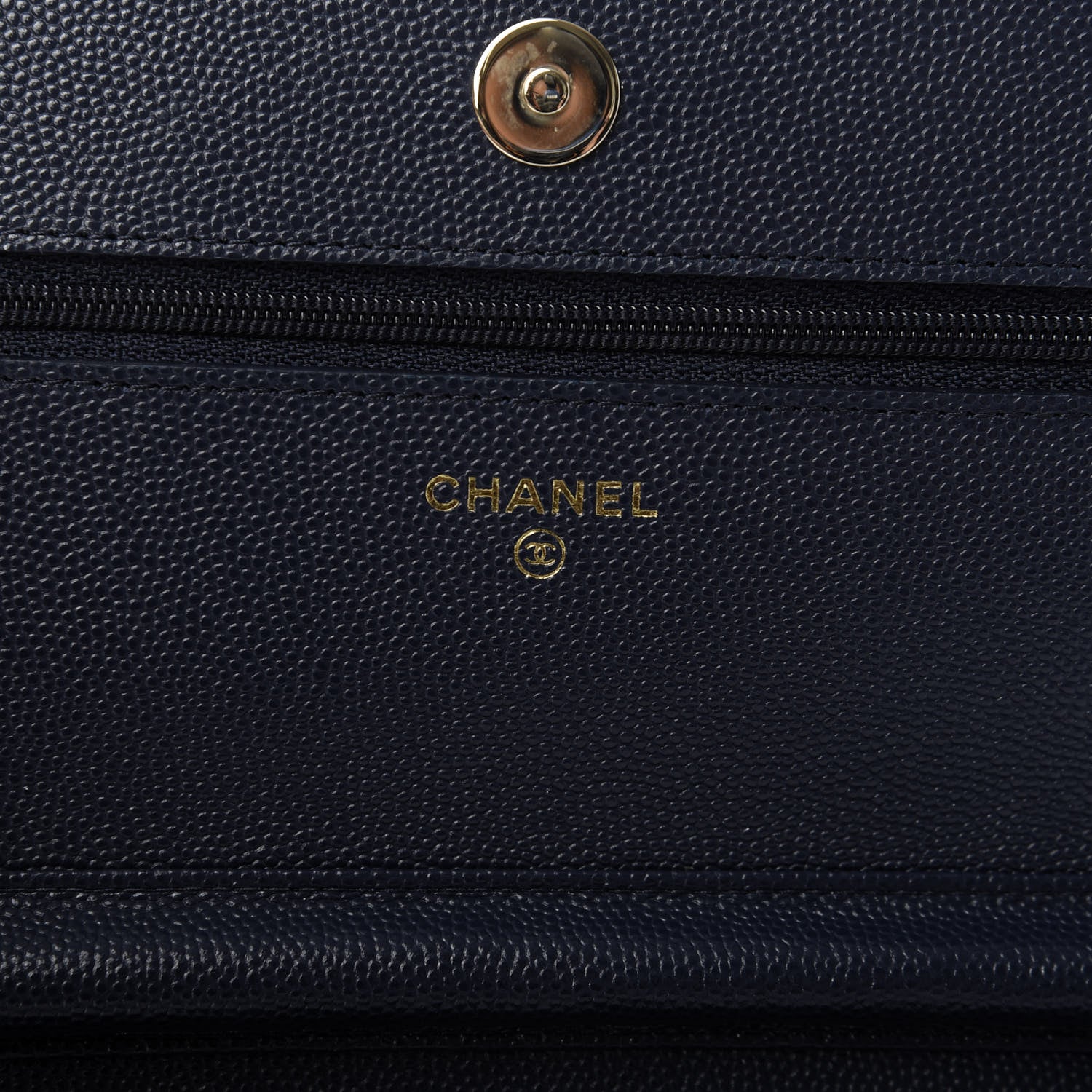 Chanel Caviar Quilted Wallet On Chain WOC Navy Blue 8 of 11