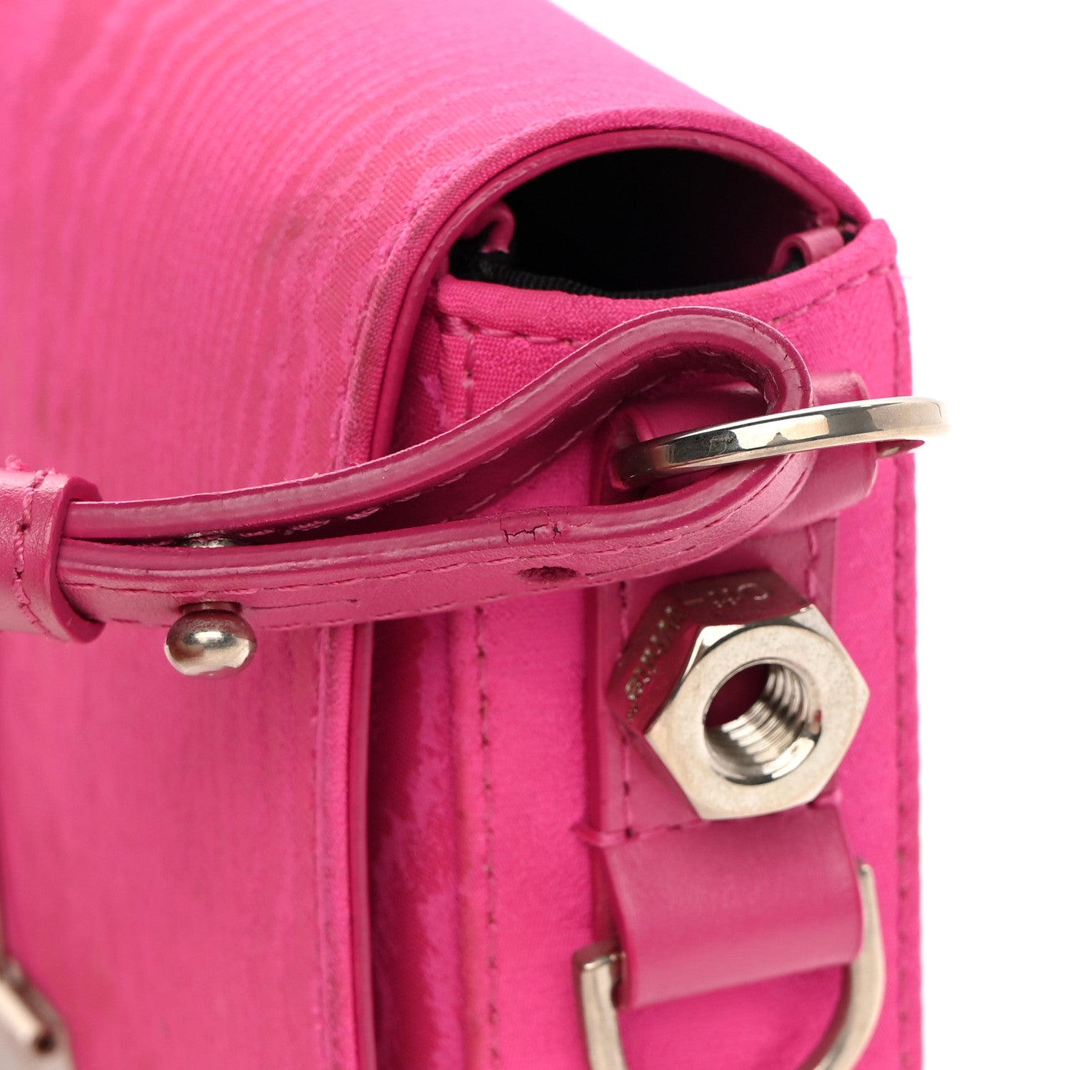 Off-White Nylon Mini Binder Clip Bag Fuchsia Red 15 of 17