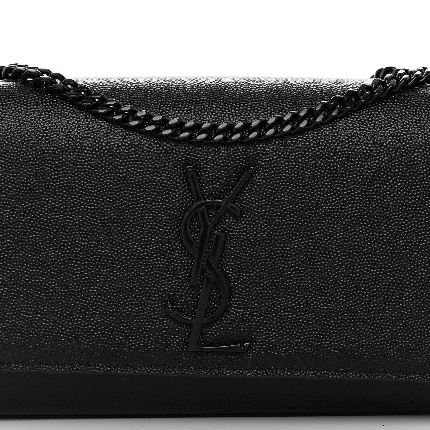 Saint Laurent Grain De Poudre Small Monogram Monochrome Kate Satchel Black 7 of 9