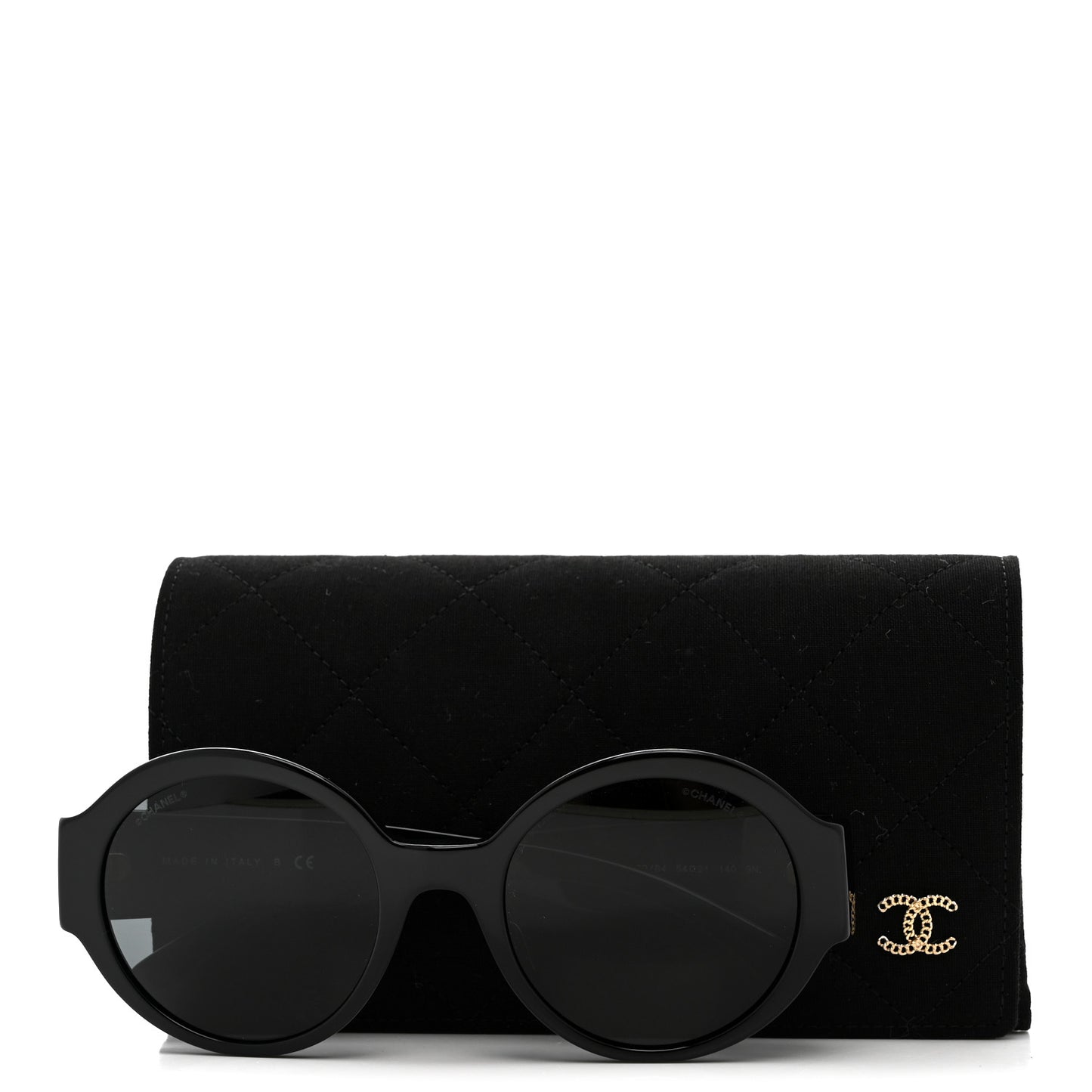 Acetate Round Sunglasses 5410-A Black