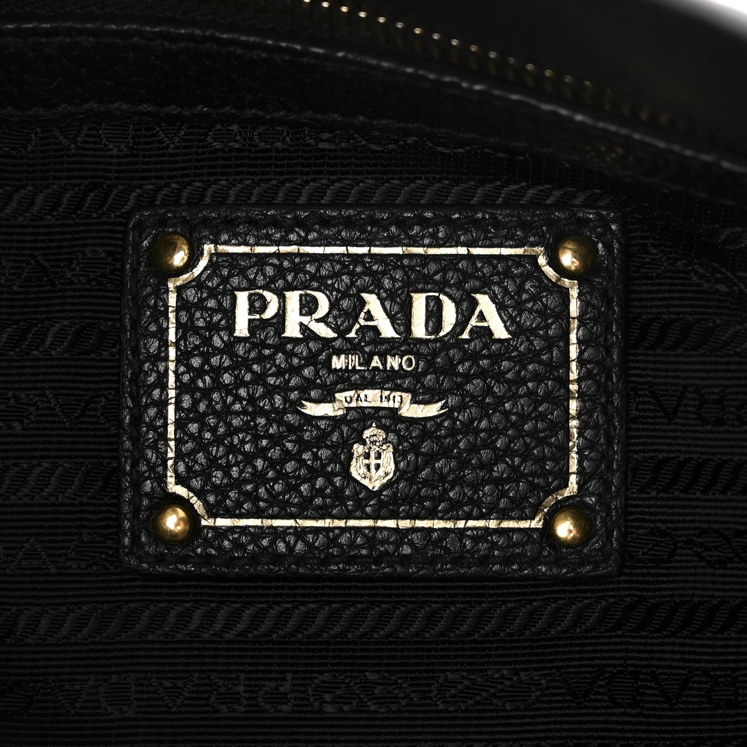 Prada Vitello Phenix Embossed Logo Hobo Black 6 of 9