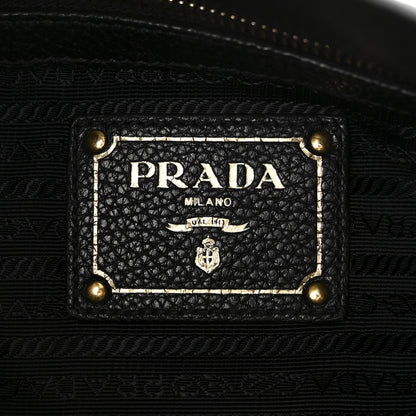Prada Vitello Phenix Embossed Logo Hobo Black 6 of 9