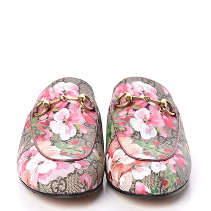 Gucci GG Supreme Monogram Blooms Womens Princetown Slippers 36 Beige Multicolor Dry Rose 2 of 9