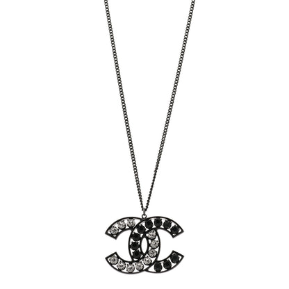 Chanel Ruthenium Crystal CC Necklace Black 1 of 5