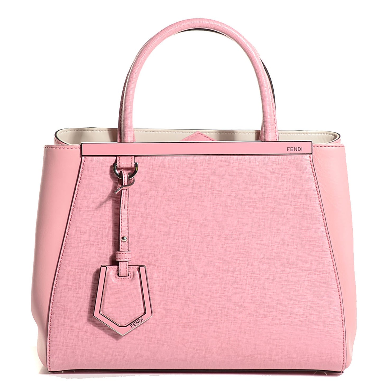 Vitello Elite Flamingo Mink Monster Charm Petite 2Jours Tote Pink Multicolor