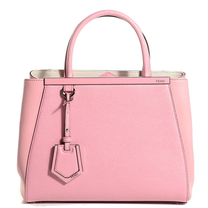 Fendi Vitello Elite Flamingo Mink Monster Charm Petite 2Jours Tote Pink Multicolor 1 of 9