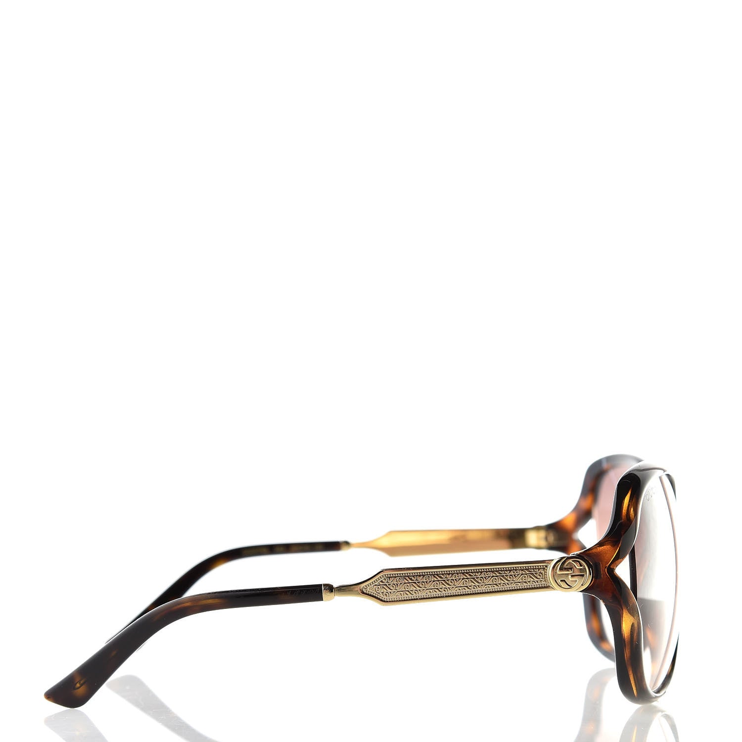 Gucci Acetate Oversized Butterfly Sunglasses GG 0076S Havana 3 of 9
