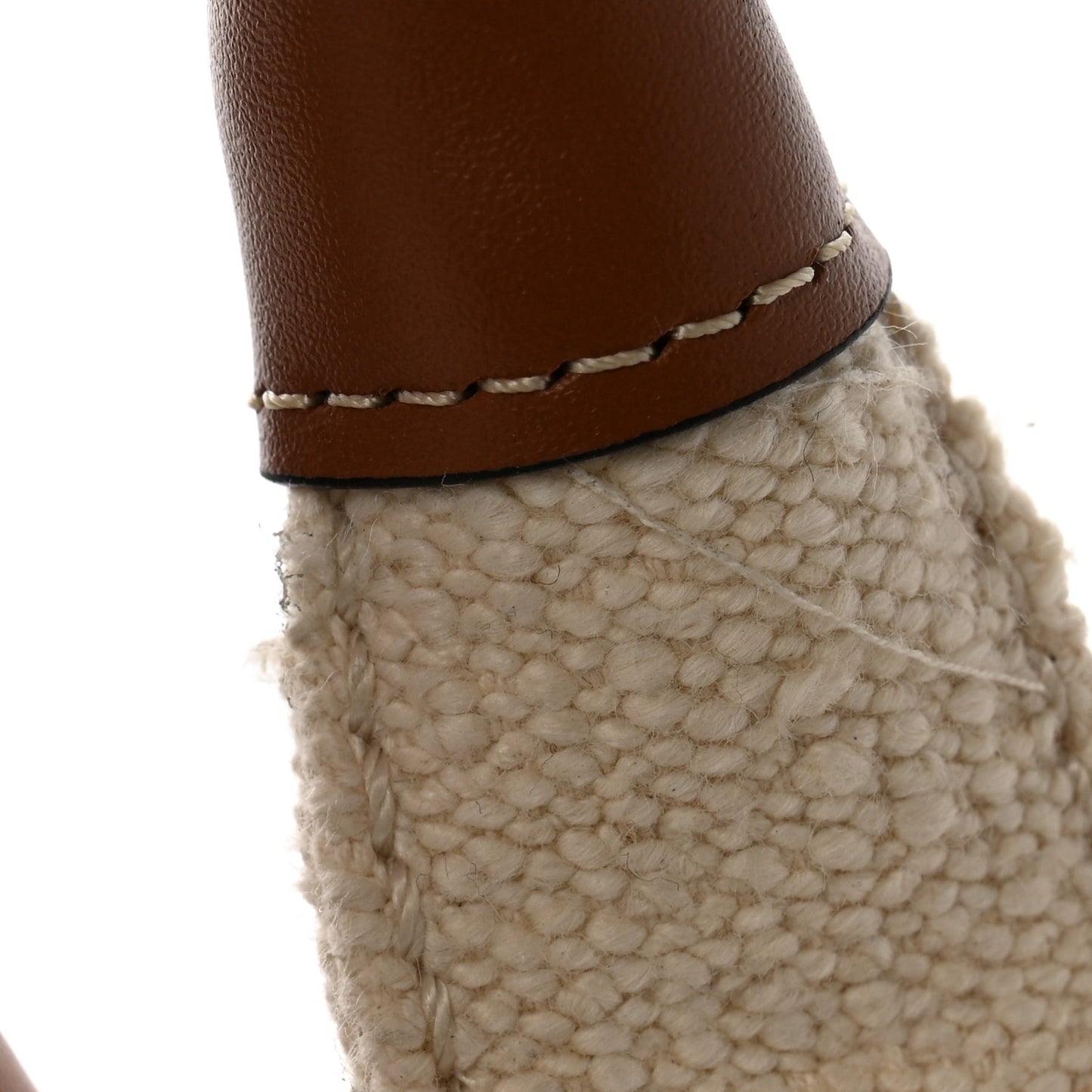 Jacquard Striped Large Cabas Thais White Brown