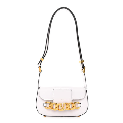 Valentino Garavani Calfskin Small Vlogo Chain Shoulder Bag Optic White 1 of 9