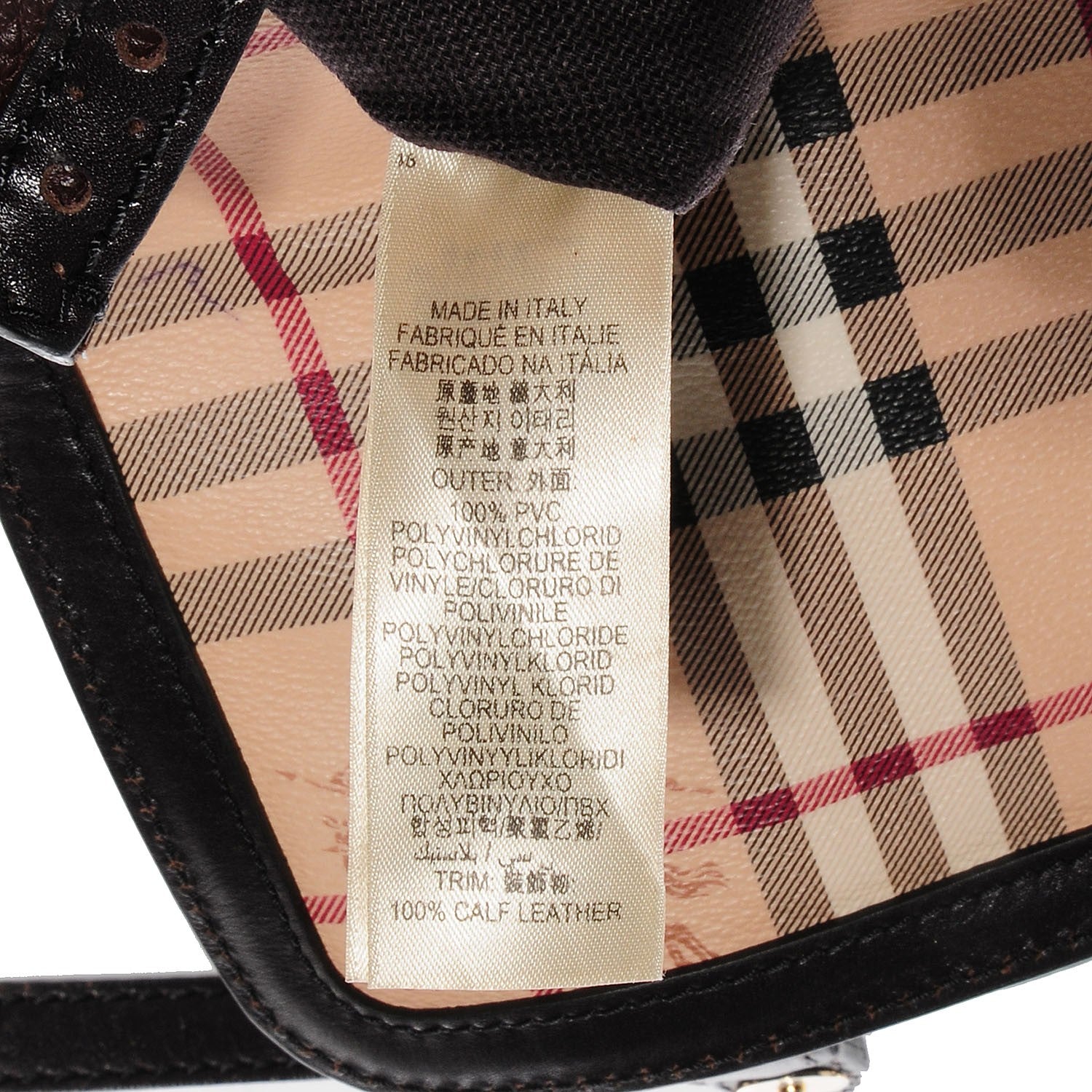 Burberry Haymarket Check Satchel Crossbody Bag Chocolate 11 of 11