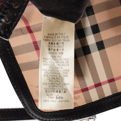 Burberry Haymarket Check Satchel Crossbody Bag Chocolate 11 of 11