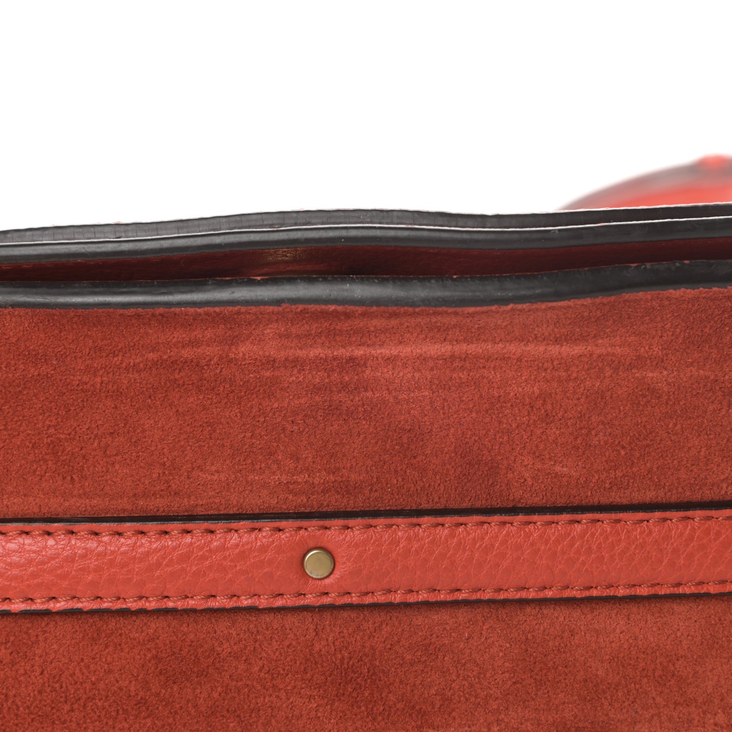 Calfskin Suede Medium Nile Bracelet Bag Earthy Red