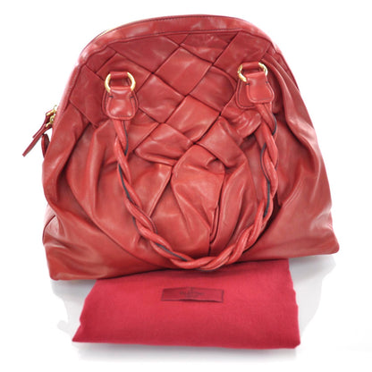 Valentino Garavani Woven Leather Couture Bag Red 3 of 8