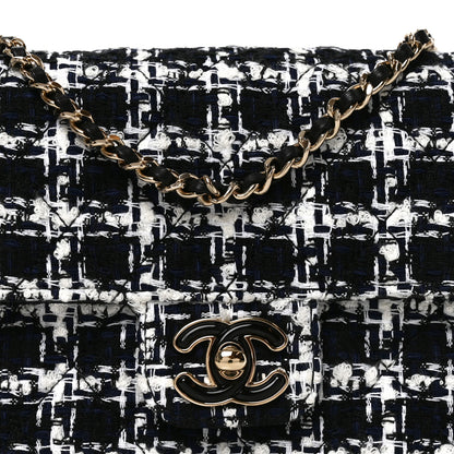 Chanel Tweed Resin Quilted Mini Heart Square Flap Navy White Black 8 of 11