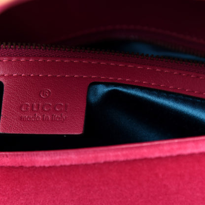 Gucci Velvet Matelasse Blind for Love Embroidered Medium GG Marmont Shoulder Bag Light Raspberry Rose Multicolor 6 of 10