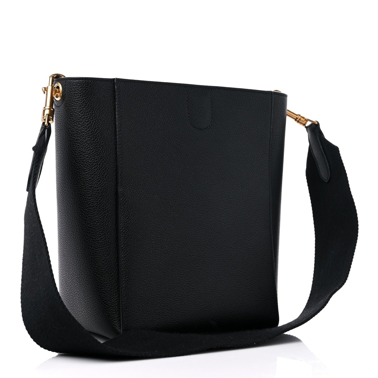 Soft Grained Calfskin Small Sangle Bucket Bag Black