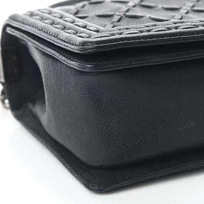 Chanel Caviar Stitched Medium Boy Flap Blue 7 of 9